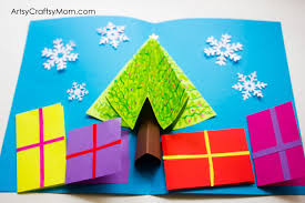 Greeting card for valentine day. Easy 3d Christmas Tree Pop Up Card Artsy Craftsy Mom