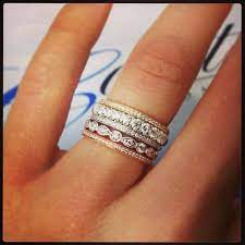 10 Stacked Wedding Rings Worth Obsessing Over Stacked Wedding Rings Cool Wedding Rings Jewelry