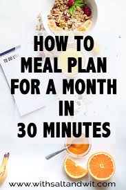 How To Meal Plan For A Month In 30 Minutes Cheap Healthy Cooking On A Budget Meal Planning