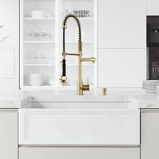 An apron front farmhouse sink can bring a drab kitchen space to life. All In One Kitchen Sets Kitchen