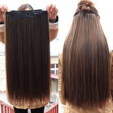 4colors Long Clip In Hair Extensions One Piece 24inches Straight Hair Style Synthetic Hair Hairpiece Clip In B Weave Hairstyles Hair Pieces Straight Hairstyles
