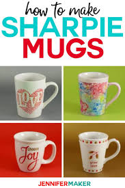 I used my cricut explore, but the shape is simple enough that you could also trace a plate or something round onto a piece of vinyl and cut by hand. Diy Sharpie Mugs For Easy Personalized Gifts Jennifer Maker