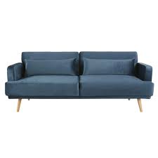 Fornitura e posa in opera di pannellatura in cartongesso siniat per esterni. Divano Letto 3 Posti In Velluto Blu Elvis Maisons Du Monde Letto 3 Posti Divano Letto Velluto Blu
