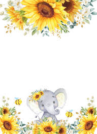 Garden Sunflowers Elephant Neutral Baby Shower Invitation Zazzle Com Baby Shower Invites Neutral Baby Shower Elephant Baby Showers
