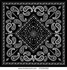 Black And White Paisley Bandana Paisley Stock Vectors Vector Clip Art Paisley Stencil Bandana Paisley