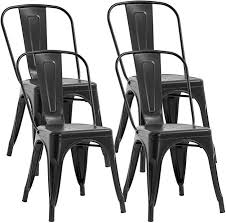 Amazon Com Metal Chair Dining Chairs Set Of 4 Patio Chair 18 Inches Seat Height Dining Room Kitchen Cha Metal Chairs Indoor Outdoor Chair Metal Dining Chairs