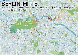 Stadtplan berlin ii berlin karte mit wasser, grünflächen, großen straßen und den berliner bezirken : Karte Berlin Mitte Grebemaps Kartographie