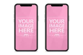 Double Iphone Screen Mockup Mediamodifier In 2020 Logo Mockup Iphone Screen Online Logo