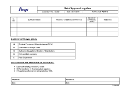 Free Approved Supplier List Templates For Google Sheets And Microsoft Excel  - Slidesdocs