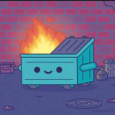Trash Chibi Gif By 100 Soft Find Share On Giphy Dumpster Fire Letterpress Paper Dumpster