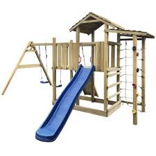 It's full of funny details and surprises. Vidaxl Playhouse Set With Slide Ladder And Swings 516x450x270 Cm Wood 90971 90970 90816 Vidaxl Co Uk