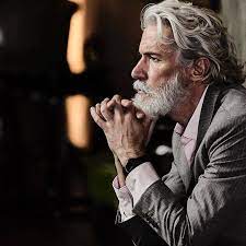 Faceless Aiden Brady Mr Aidenbrady Instagram Grey Hair Men Older Mens Hairstyles Long Hair Styles Men