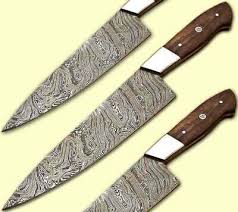 These durable pieces are made from forged stainless steel, which means they have a heavier gauge with superior definition and can hold up to daily use. High Quality Hand Forged Damascus Steel Chef Knives Set With Dollar Wood Handle Blades Paper Party Kids Fontane Physio De