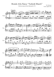 Turkish march mozart expert piano sheet music original form. Rondo Alla Turca Turkish March Sheet Music For Piano Solo Musescore Com
