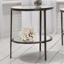 Alexander And Pearl Temperley Bronze Round Glass Side Table H 60 W 50 D 50cm 200 Glass Side Tables Contemporary Side Tables Tempered Glass Table Top