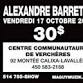 Alexandre Barrette, nouveau spectacle ! 30$ !!  event image
