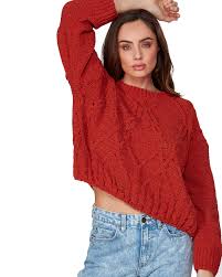 Drk everyday socks drea renee knits 17 4474 707. Billabong Only Mine Sweater Rust Surfstitch