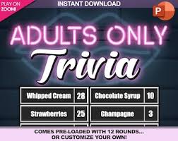 If you have more time, try this one on star trek, this silly quiz, or … Naughty Trivia Etsy