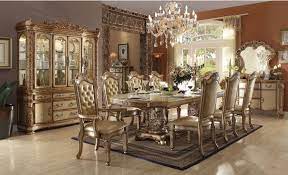 Beautifully crafted from hardwood solids and wood veneers, finished in cherry oak. Vendome Dining Room Set Gold Patina 1stopbedrooms