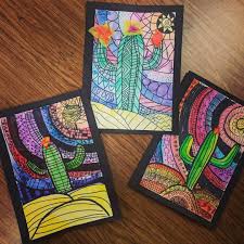 Watercolor Saguaro Cacti Art To Go With The Cactus Hotel Book We Read The Book Take Notes Study Saguaro Cacti And Then Writ Cactus Art Fall Art Projects Art