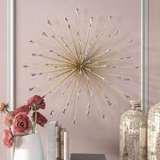 Liven up any wall with this set of 3 modern style gold starburst wall decor sculptures. Gold Starburst Wall Decor Wayfair