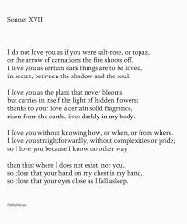 Sonnet Love You Poems Pablo Neruda Writing Poems