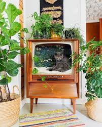 Repurposed Old Tv Used As A Cat Chillatorium By Keltainen Kahvipannu Cozyplaces Cat Room Decor Home Decor
