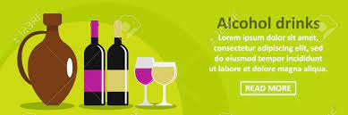 Pngtree provide banner alcohol in.ai, eps and psd files format. Alcohol Drinks Banner Horizontal Concept Flat Illustration Of Royalty Free Cliparts Vectors And Stock Illustration Image 87473160
