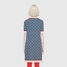 Shop The Blue Gg Knit Dress At Gucci Com Enjoy Free Shipping And Complimentary Gift Wrapping In 2020 Womens Dresses Short Dresses Knit Dress