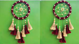 Menggabungkan beberapa benang wol dengan banyak warna, bentuk seperti setengah lingkaran. Hiasan Dinding Dream Catcher Dari Benang Rajut Wall Decoration Dream Catcher Knitting Yarn 15062020 Youtube