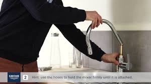 A quick video to show how to repair the rubber diaphragm over the trigger. Install A Grohe Single Lever Kitchen Mixer With Pullout Mixer Spout Youtube