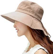 Siggi Womens Summer Flap Cover Cap Cotton Upf 50 Sun Shade Hat With Neck Cord Wide Brim Khaki At Amazon Women S Shade Hats Sun Hats For Women Packable Sun Hat