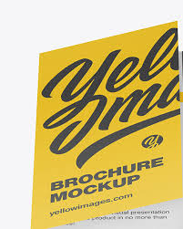 Download Textured Brochure Mockup In Stationery Mockups On Yellow Images Object Mockups PSD Mockup Templates