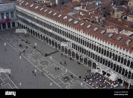 venice italy aerial view of plaza san marco Stock Photo