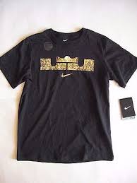 Black And Gold Lebron Lakers Jersey Nike Lebron Gold Crown Black Tee Boys Drifit Cotton T Shirt S M 666221 010 T Shirts S Cotton Tshirt Black Tee