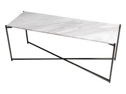 A side table should be no taller than the furniture arm beside it and no lower than the seat; Iris Large Low Console Table White Marble With Gun Metal Frame Contemporary By Gillmore Spaces Treniq