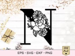 Download Floral Letter N Svg Flower N Font Svg Floral Letters Svg Etsy Floral Letters Monogram Fonts Lettering