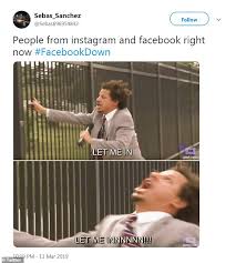 Instagram shuts down major meme account over coronavirus scam by mythili sampathkumar march 30, 2020 a meme account with close to 14 million followers on instagram was taken down by the. Celebrities Politicians Joke About Facebook And Instagram Outage With Hilarious Memes Daily Mail Online