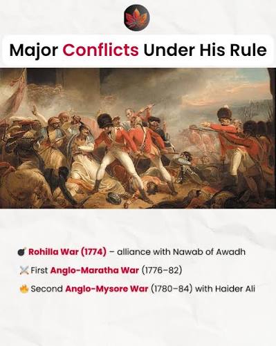 👑 Warren Hastings — First Governor-General of India (1774–1785) 📜 Abolished Bengal's Dual Government via Regulating Act, 1773 📈 Reformed tax system — auctioned revenue collection rights 🏫 Founded Calcutta Madrasa (1781)