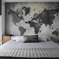 Se caracteriza por mostrar las características de las estructuras superficiales, las líneas de fallas y la distribución de las. Painel Fotografico Mapa Mundi Cimento Queimado Stickdecor