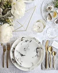 Marble Table Setting For A Classy Party Marble Wedding Black And White Marble Wedding Registry