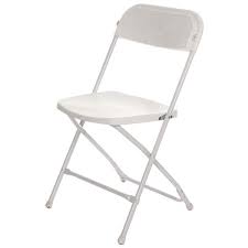 Attractive, comfortable white resin folding chairs are the perfect seating solution for indoor or outdoor venues. Hire A Folding Samsonite Chair White Chairs Furniture And Linen Blast Event Hire