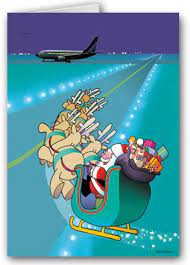 Airport Runway Landing Christmas Card Christmas Cards Personalised Christmas Cards Cards