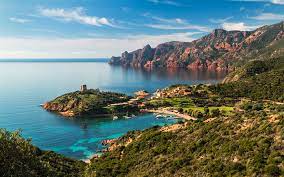 Obtenir des fonds d'écran gratuits pour votre pc en haute qualité résolution 1080p. Download Wallpapers Orange Cliffs Sea Bay Corsica France Europe Besthqwallpapers Com Insel Korsika Korsika Frankreich