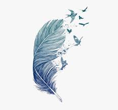 Colorful birds infinity and feather tattoo on arm. Blue Tattoo Printmaking Printing Feather Bird Clipart Birds Flying Off Feather Hd Png Download Transparent Png Image Pngitem