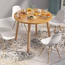 Round dining room tables with leaves. Kitchen Wooden Dining Table Pjltop Dining Desk Round Shape Office Kitchen Livingroom Table Small Wooden Kitchen Drop Leaf Round Dining Table Coffee Table Leisure Conference Desk 31 5 X 31 5 X 28 7 In Home