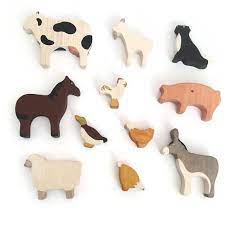 Farm Animals Wooden Toy Set Baby Shower Gift Eco Friendly Farm Animal Toys Wooden Toys Plans Wood Baby Toys