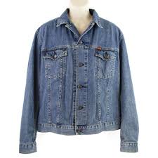 Faconnable Denim Jacket Mens Size Large L Blue Jean Trucker Biker Coat Button Up Faonnable Jeanjacket Denim Jacket Denim Jacket Men Mens Jackets