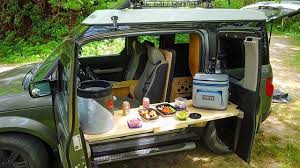 The Camp Kitchen Side Table Can Be Setup In Multiple Configurations The Side Table Also Works Inside Honda Element Camping Honda Element Camping Essentials