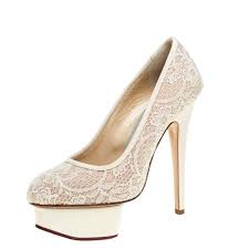 Nicholas Kirkwood Cream Lace And Mesh Platform Pumps Size 35 5 Nicholas Kirkwood Tlc